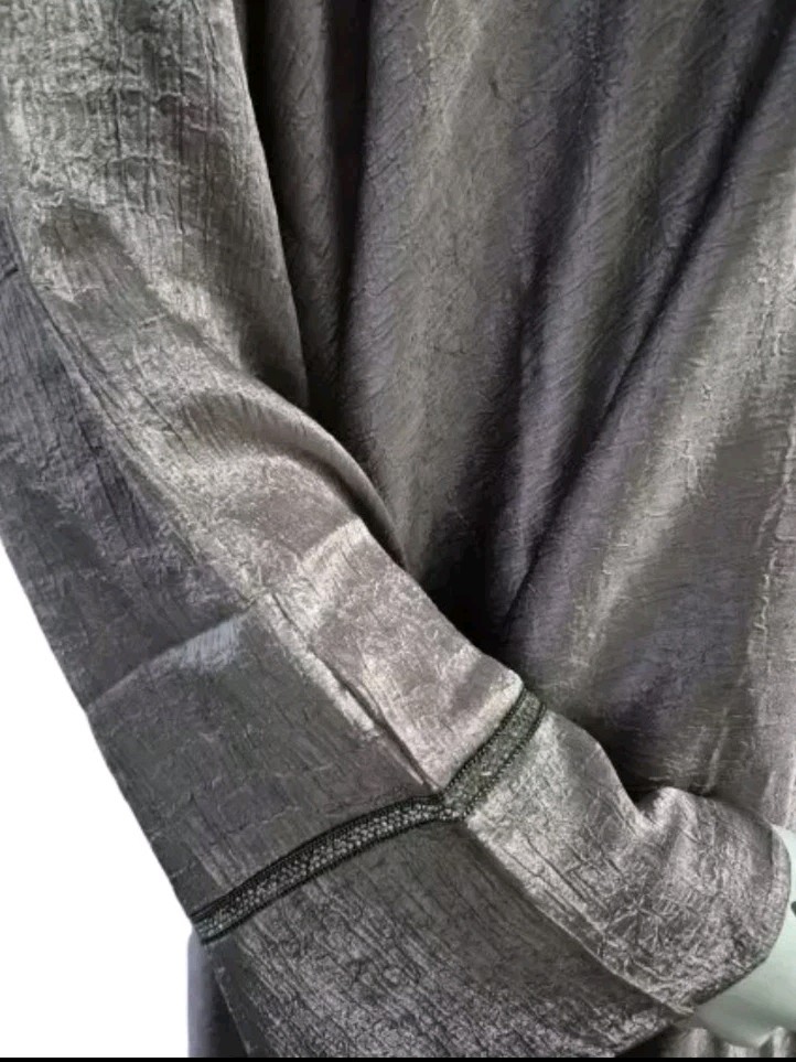 SS26 Quality Ladies Premium Crushed Satin Frasha Abaya Diamante Lilac Size 58
