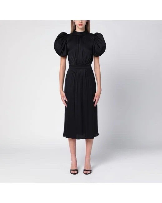 ROTATE BIRGER CHRISTENSEN puff-sleeves midi dress $1180 40/L