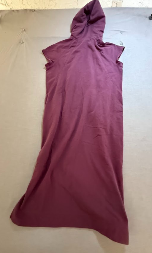 Athleta Sweatshirt Hoodie Dress Adult Women XS Purple Fleece Side Slit Long.