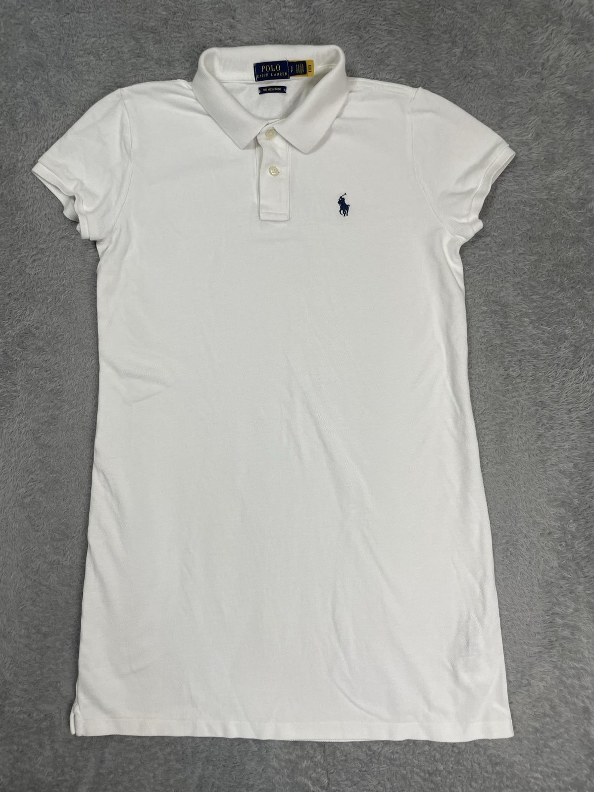 Polo Ralph Lauren Shirt Dress Womens S White The Mesh Mini Polo Logo Collared