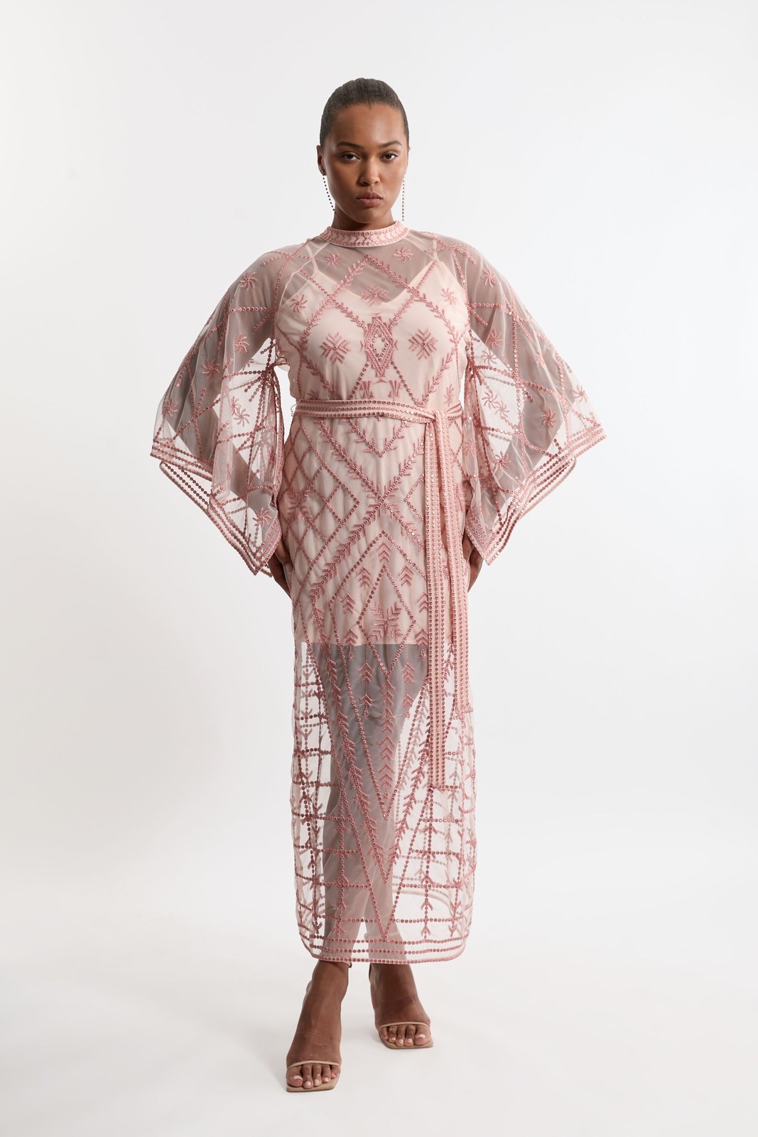Karen Millen Maxi Dress UK20 in Pink RRP £379