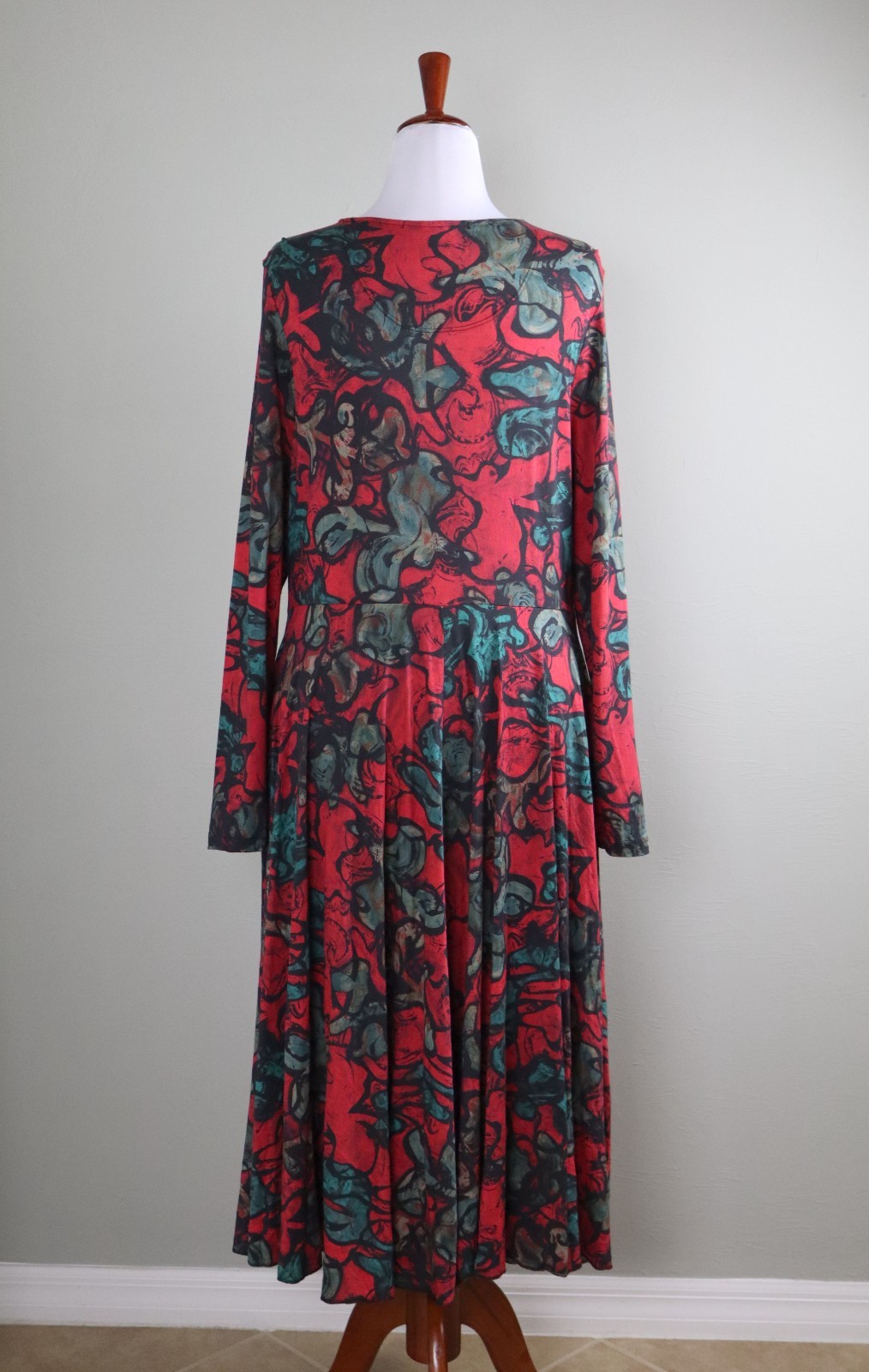 PERUVIAN CONNECTION NEW $218 Floral Soft Stretch Midi Swing Dress Size XL