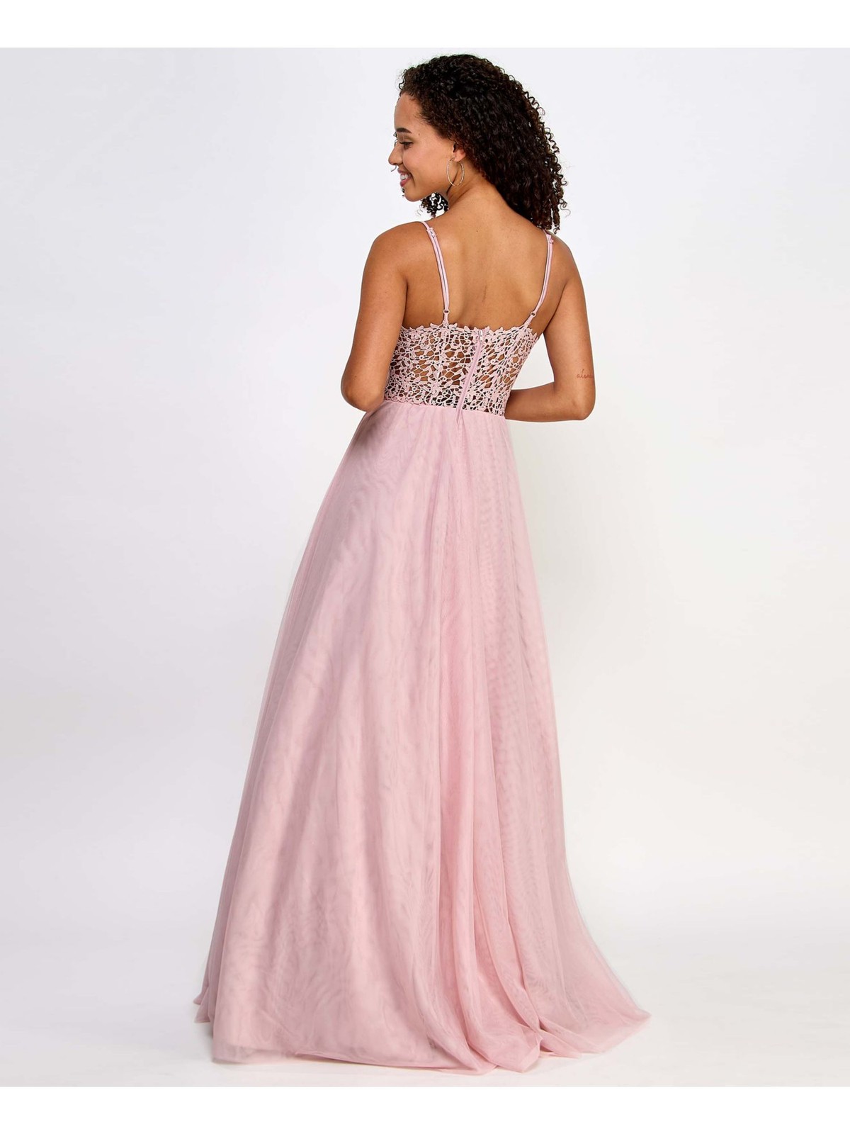 CITY STUDIO Womens Spaghetti Strap Full-Length Formal A-Line Dress