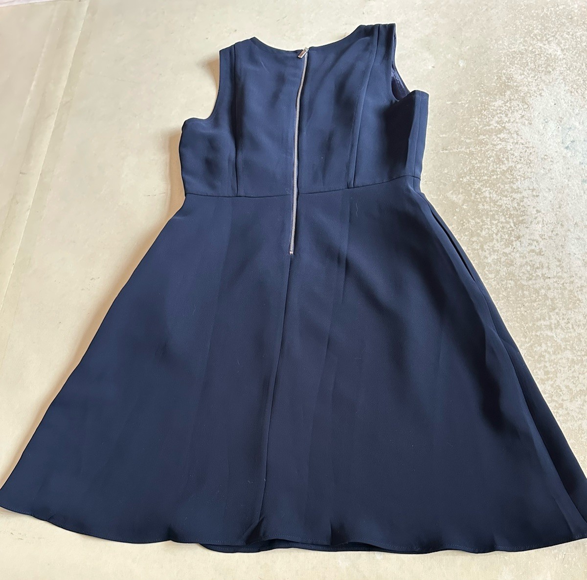 Talbots Womens Navy Woven Crepe Sleeveless Fit-flare Midi Dress Sz 10 Pre-owned