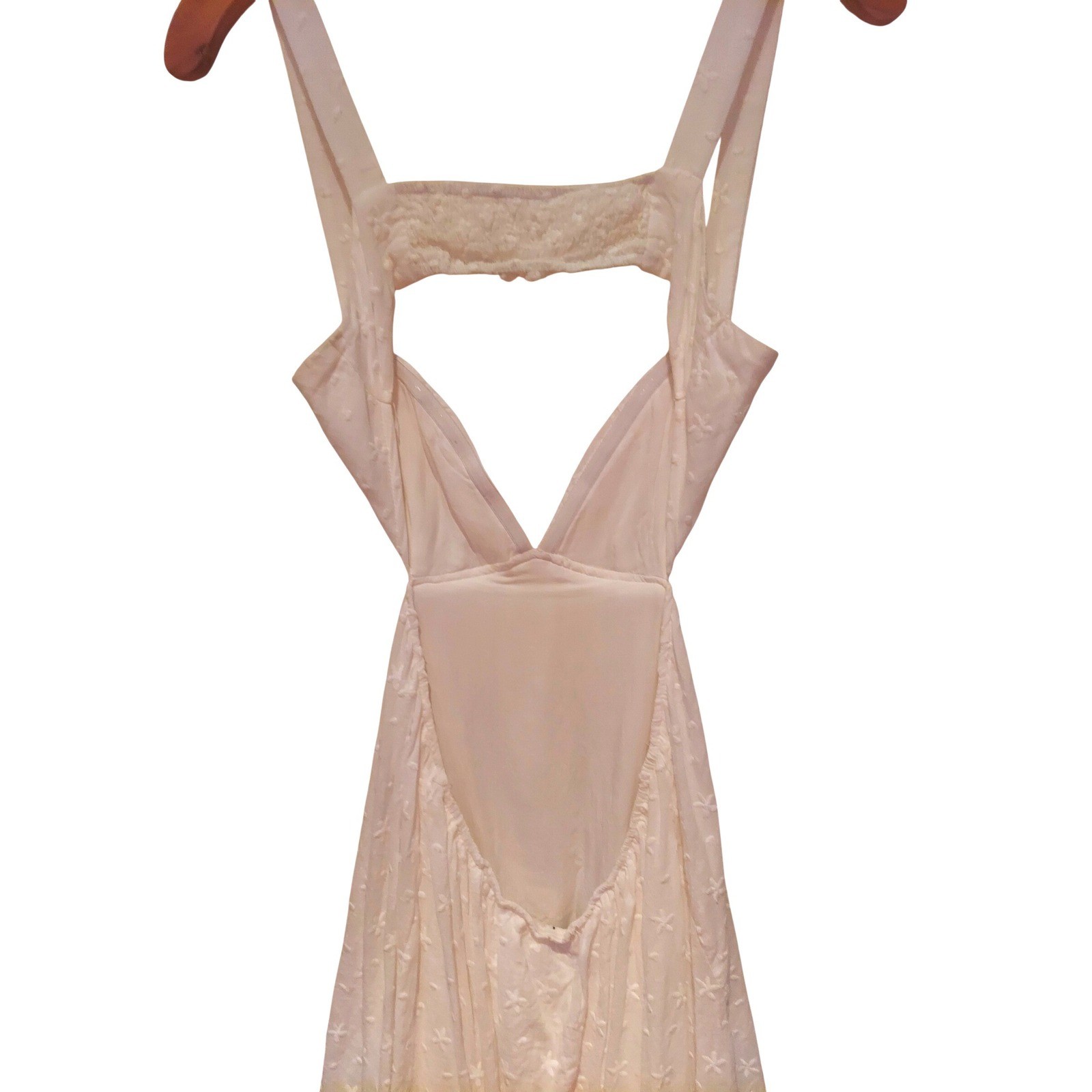 Princess Polly White Floral Boho Embroider Open Back Mini Festival Dress Size 6