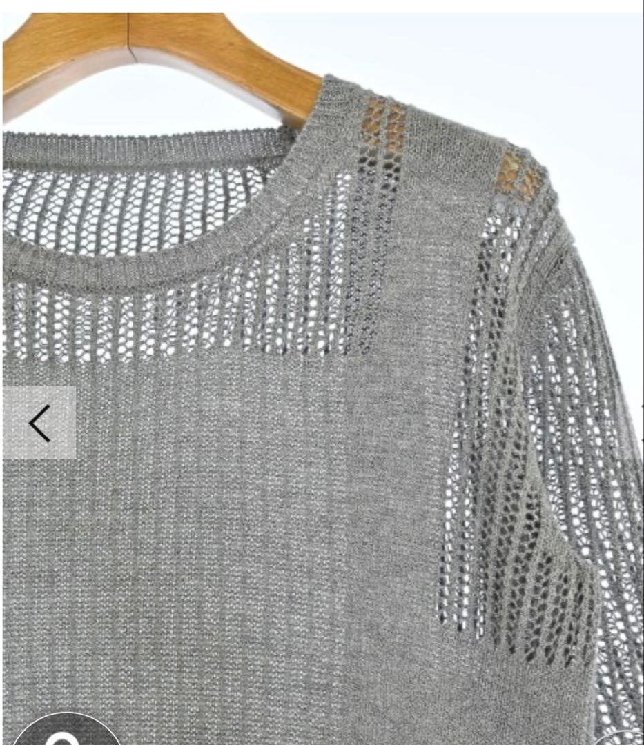USED PLY BY RAGNE KIKAS KNIT LONG-SLEEVED TOP, GRAY, Y’S SIZE 2 GOOD