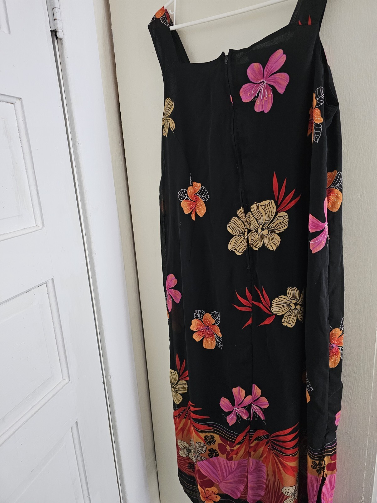 NWT A WILD THYME  Vtg Sears Hibiscus Floral Lined Maxi Dress Size 16 Sleeveless