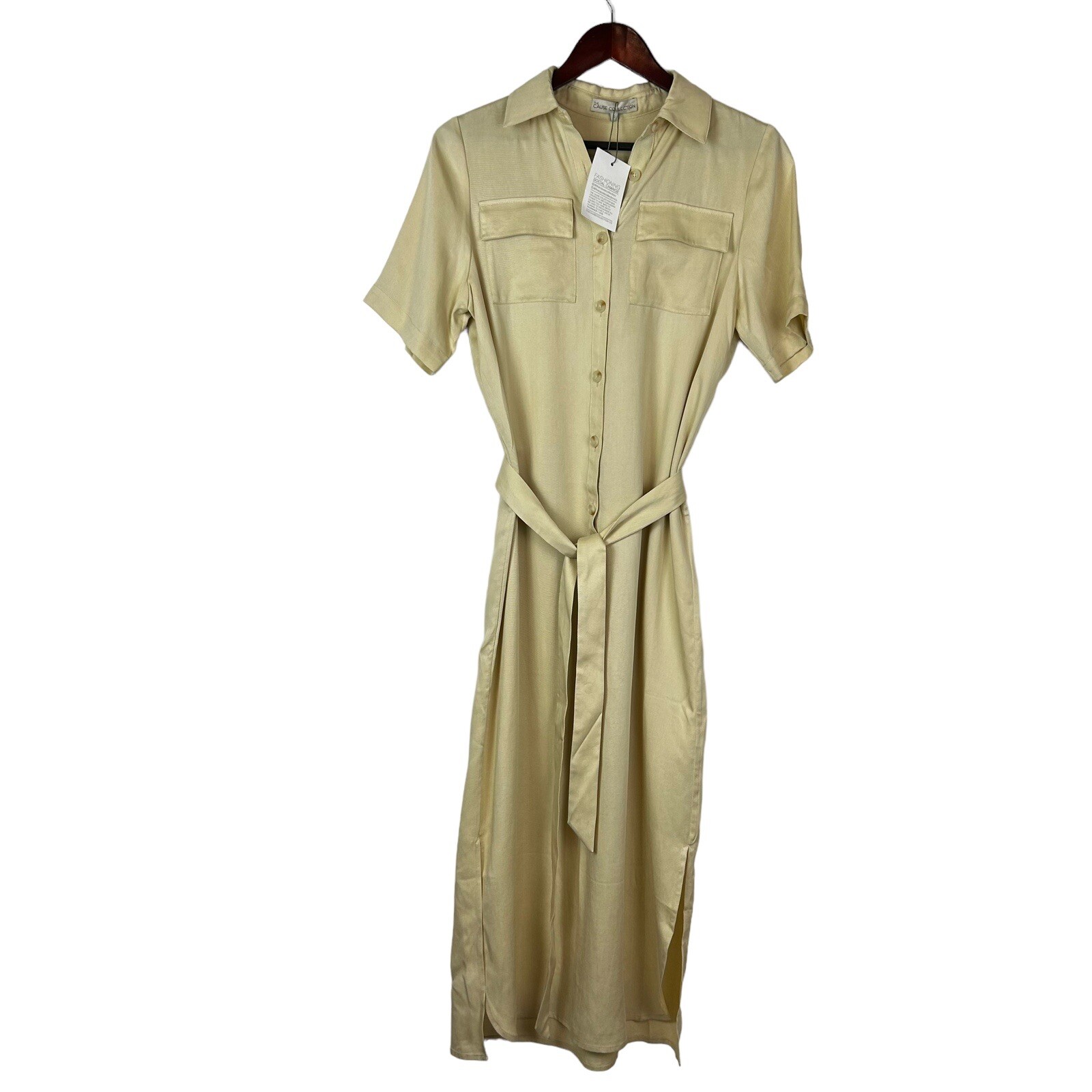 THE CAUSE COLLECTION Dress size small Beige Classic Shirt Midi Belted utility