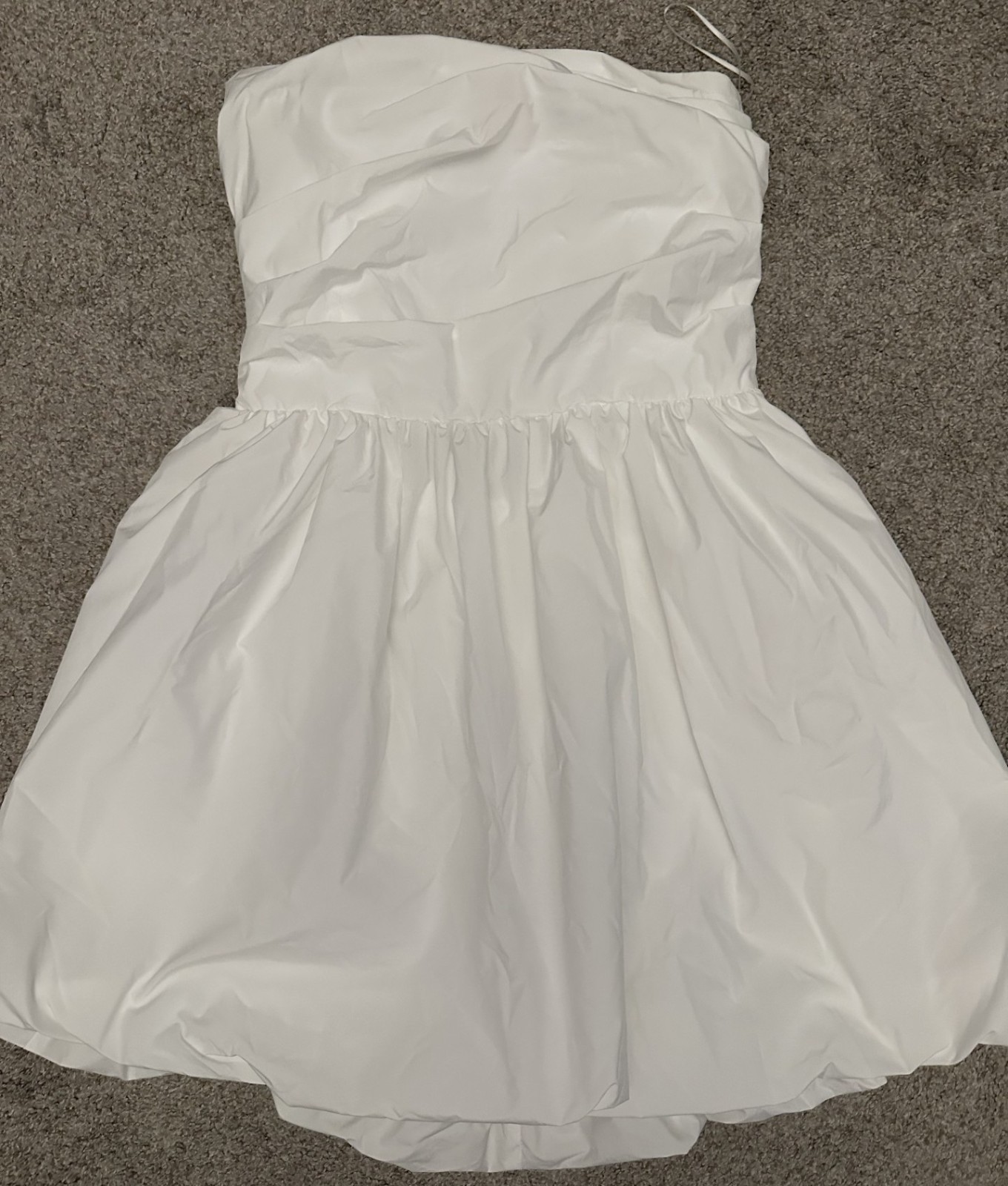 Amanda Uprichard White Stassie Bubble Hem Lace Up Dress XL