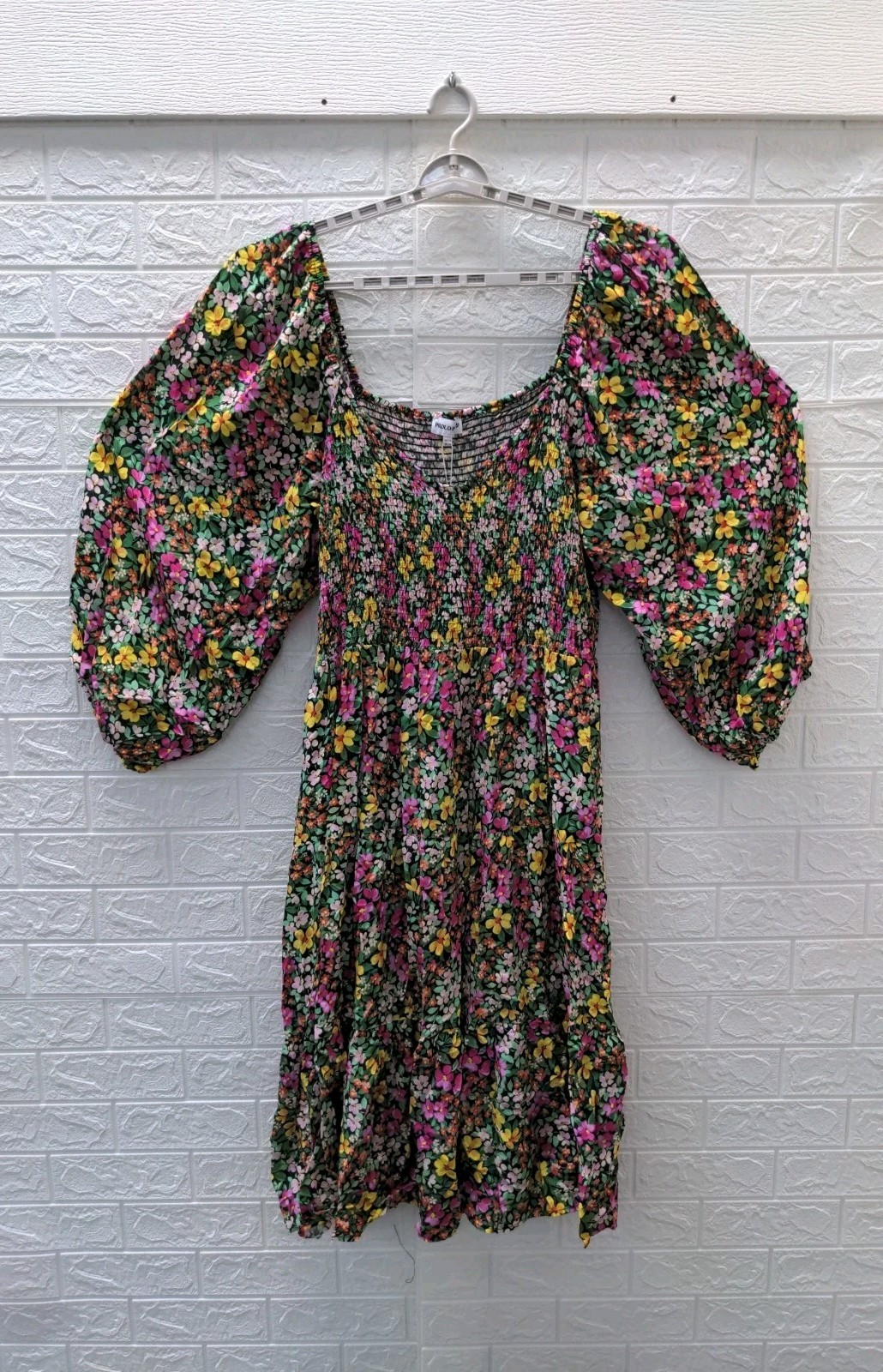 New Proud Poppy Long Sleeve Midi Dress In Garden Stroll Multi Sz 24