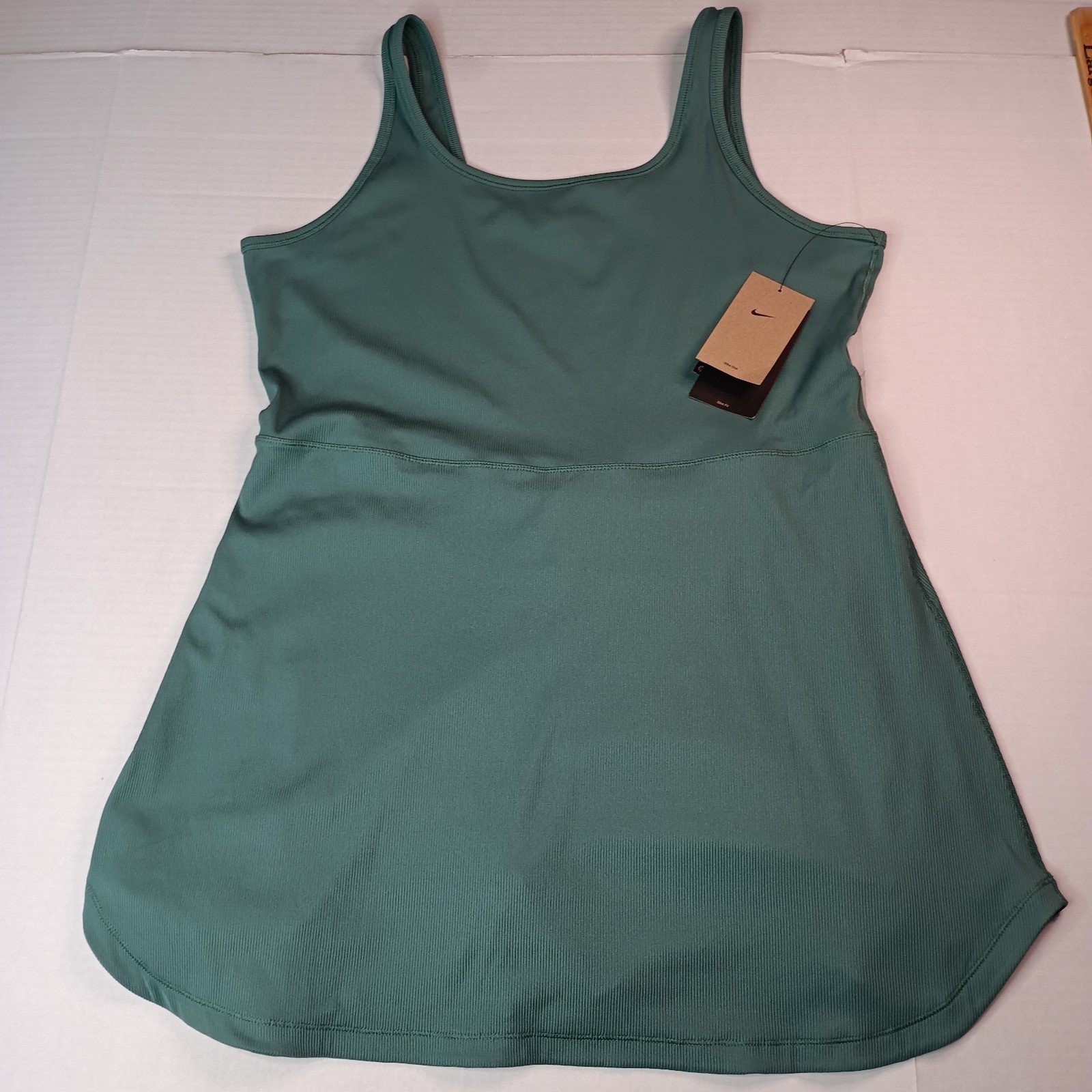 Nike One Women’s Green Capsule Ribbed Dress With Shorts Size 2XL FQ7865-361 New
