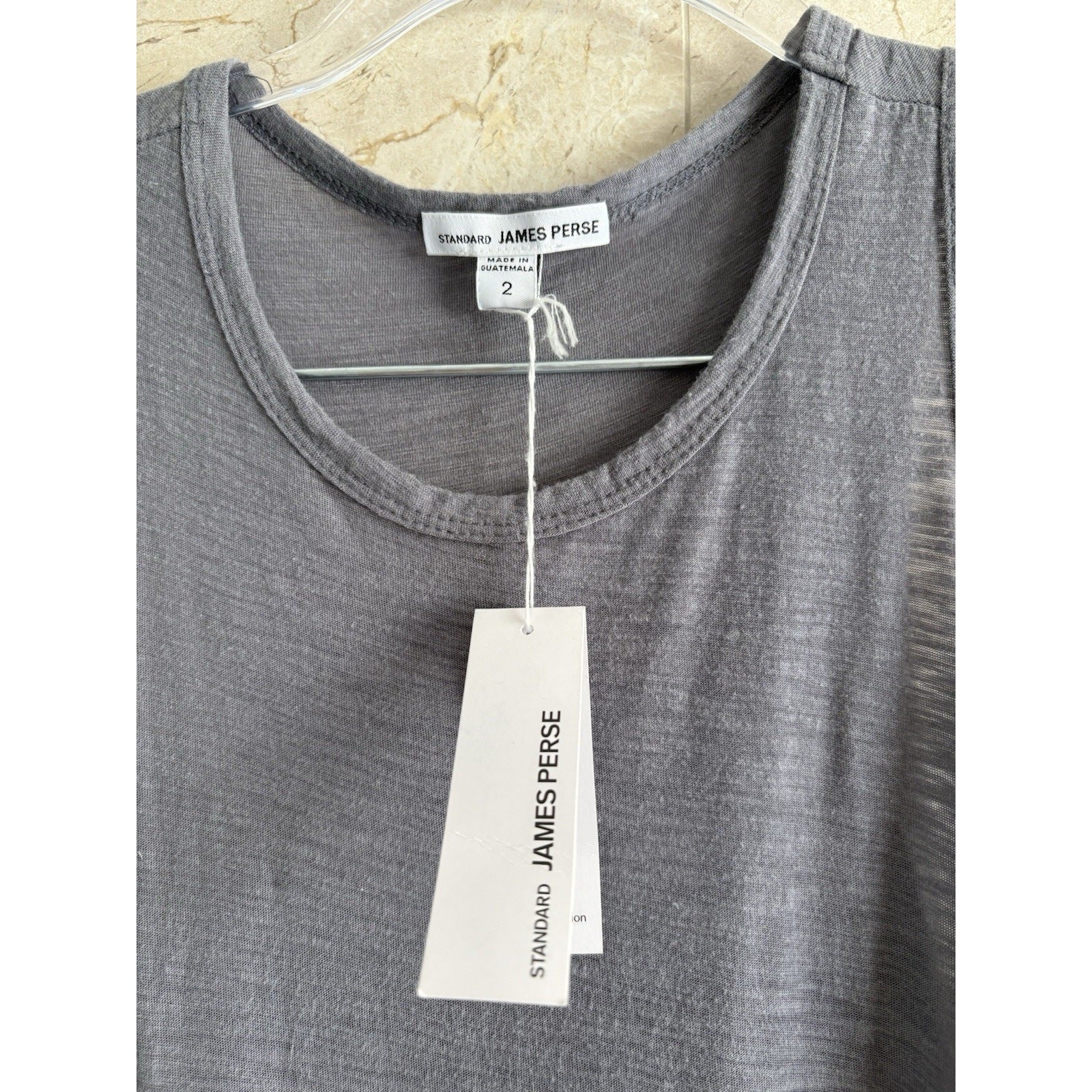 NWT James Perse Stretch Knit Dress – 2 Gray Summer Minimalist Everyday Basic USA