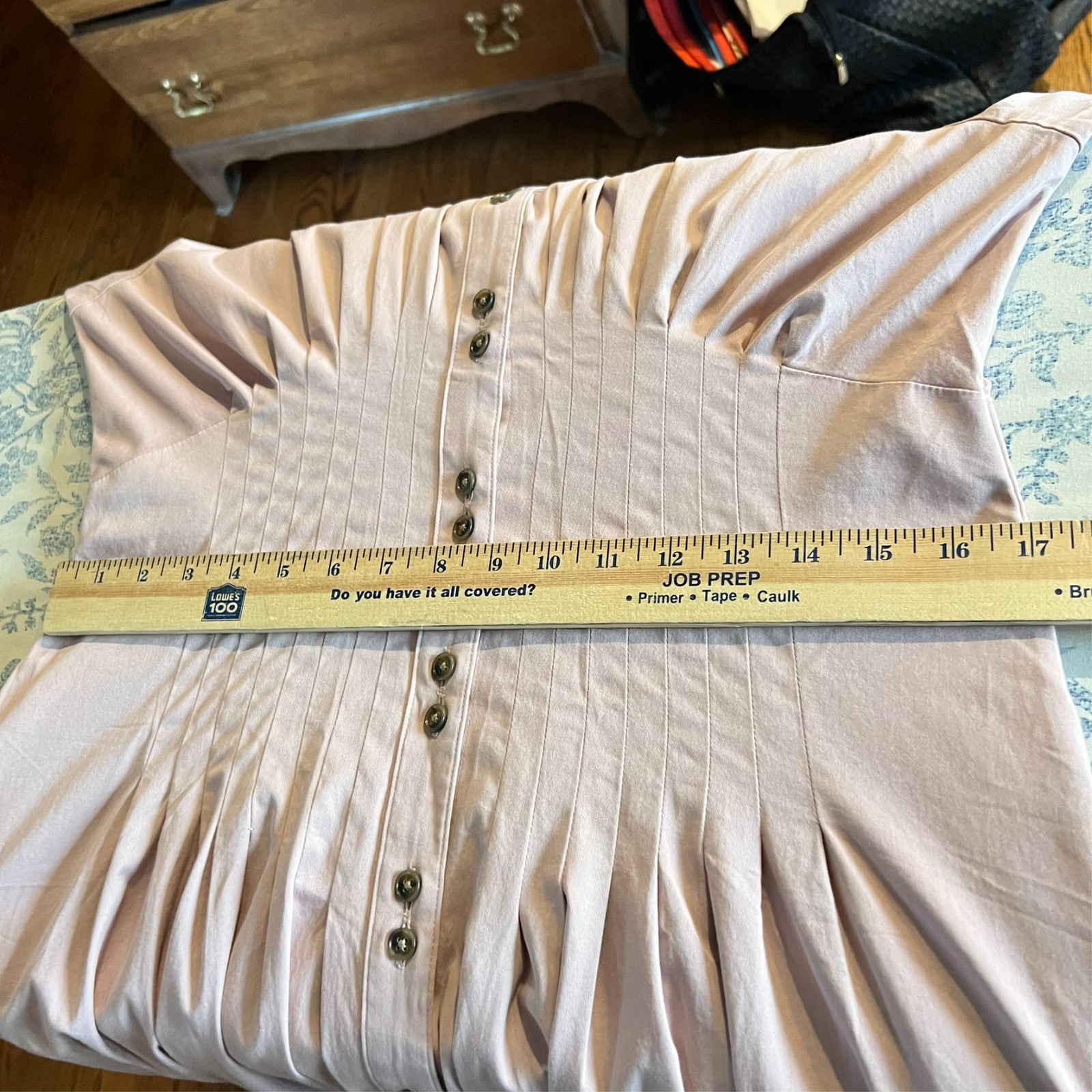 Banana Republic Pink Pintuck Maxi Shirt Dress Fit Flare Cotton Small Minimalist