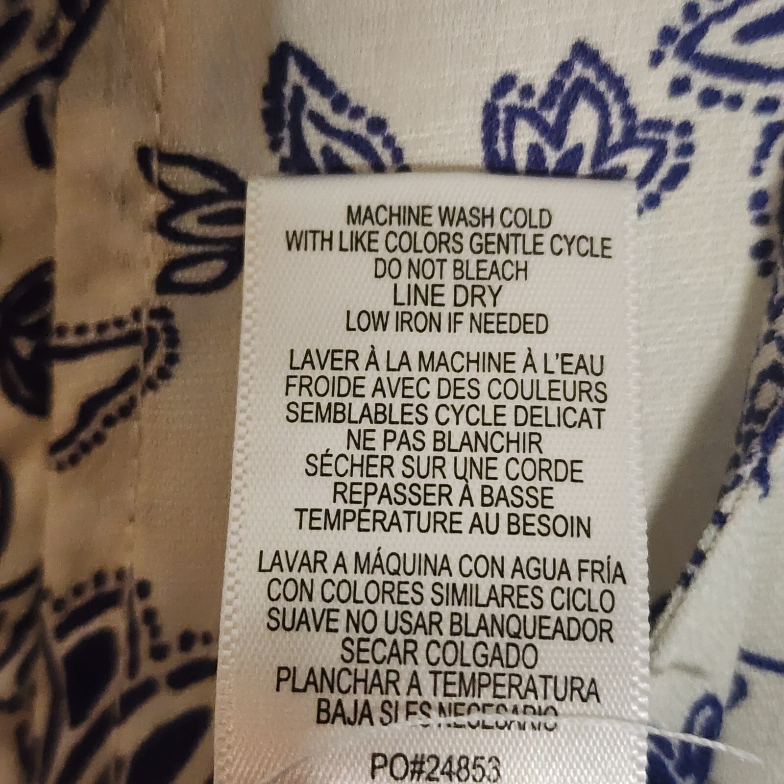 Studio B Dress Womens Size M Medium Off White Blue Floral Pullover 3/4 Sleeve
