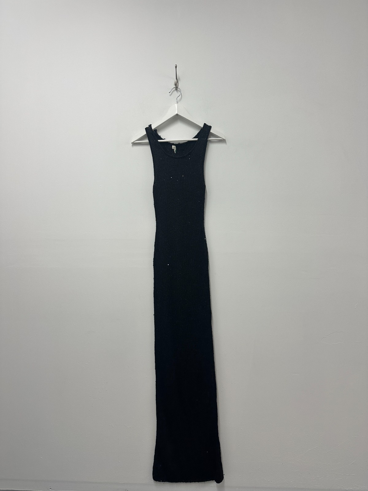 Asta Resort Size XS Natalia Black Maxi Dress with Sequins, Sleeveless Long Dress