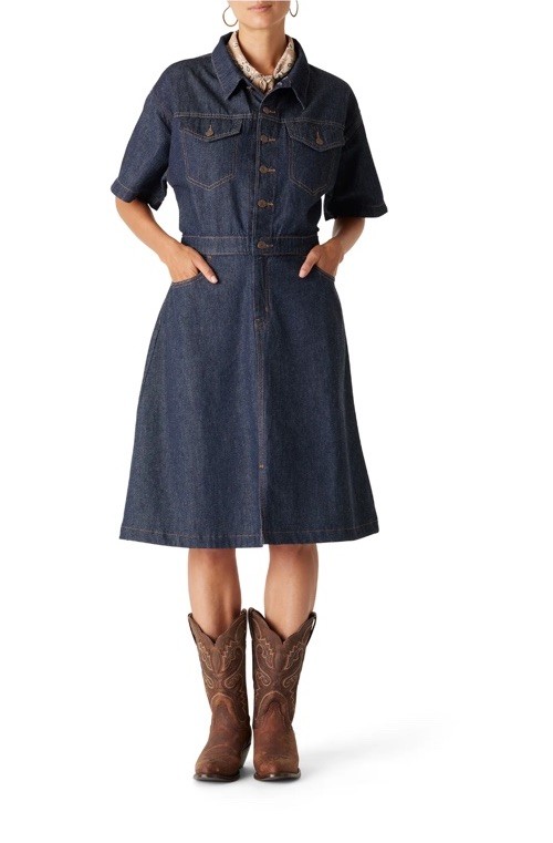 NWT Women’s Levi’s Vintage 95′ Jean Denim Button-Up Dress Dark Blue Size XS
