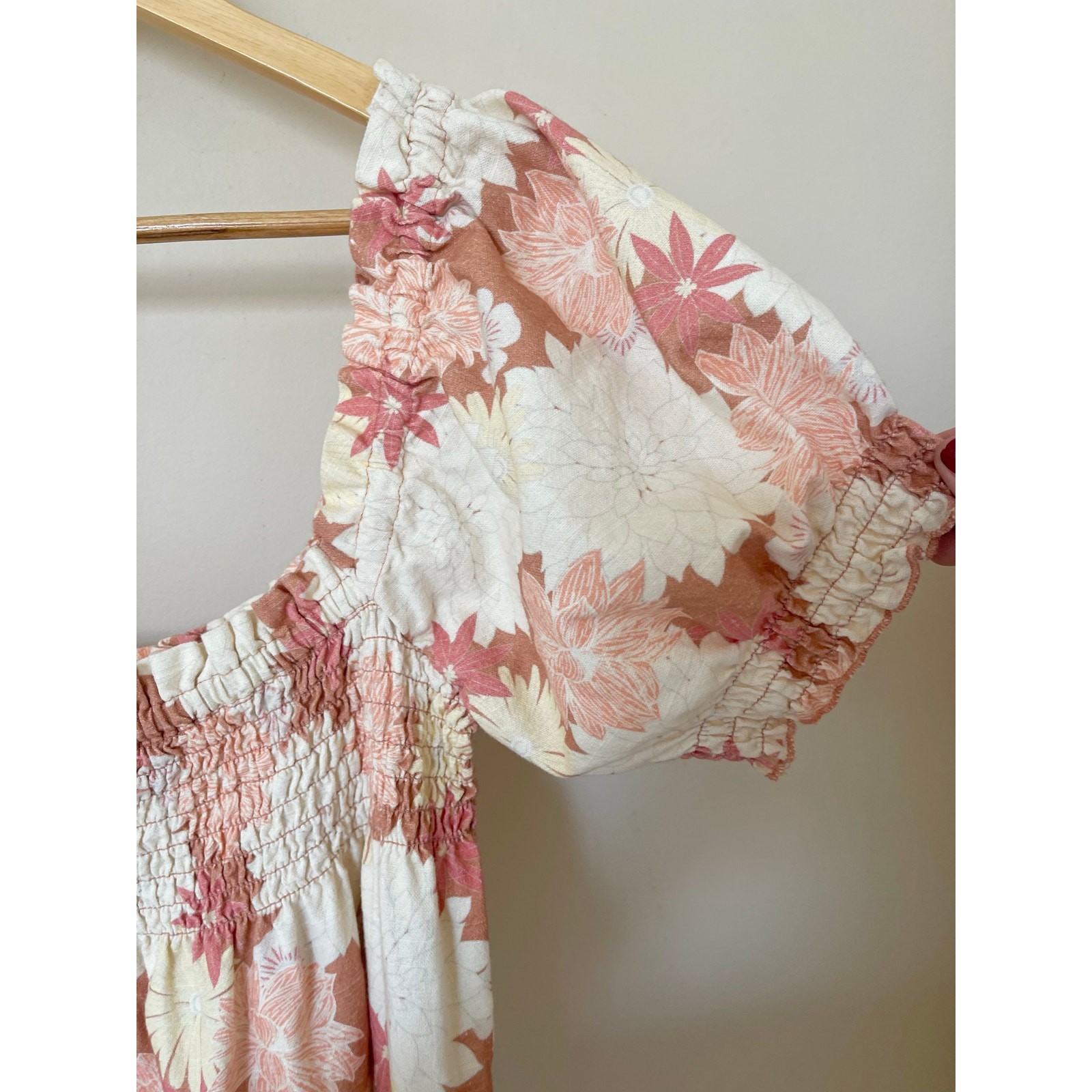 Faherty Ramona Smoked Puff Sleeve Dress