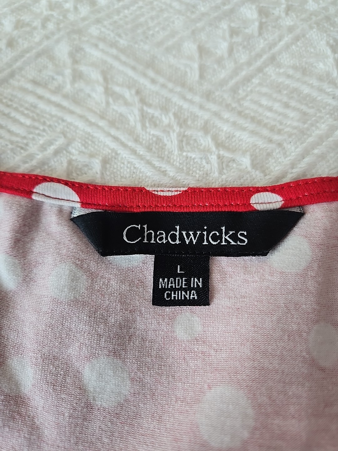 Chadwick Scarlet Red Polka Dot Print Cotton A-Line Maxi Dress Sz L, 54″ Length