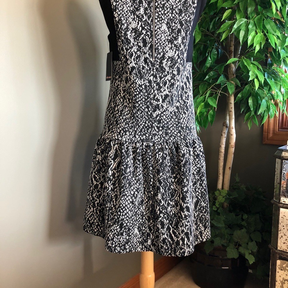 NWT Ella Moss black & white print sleeveless dress S