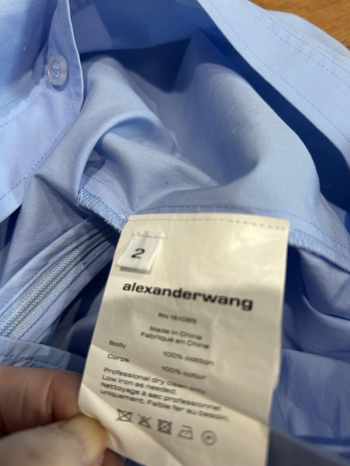 Alexander Wang Cross Front Shirt Dress Blue Size 2 NWOT