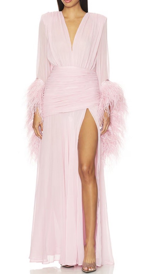 Bronx and Banco Geisha Maxi Dress in Pink Small $1100! (SEE DESCRIPTION)