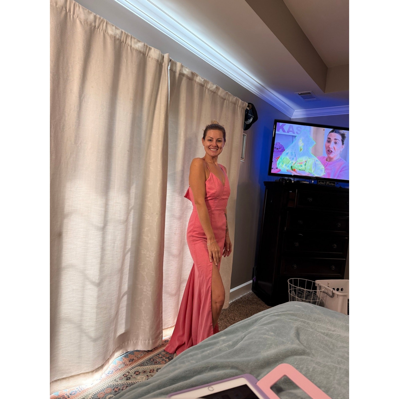 NBD Negroni Asymmetrical Strap Gown Pink Jacquard One Shoulder Maxi Dress S