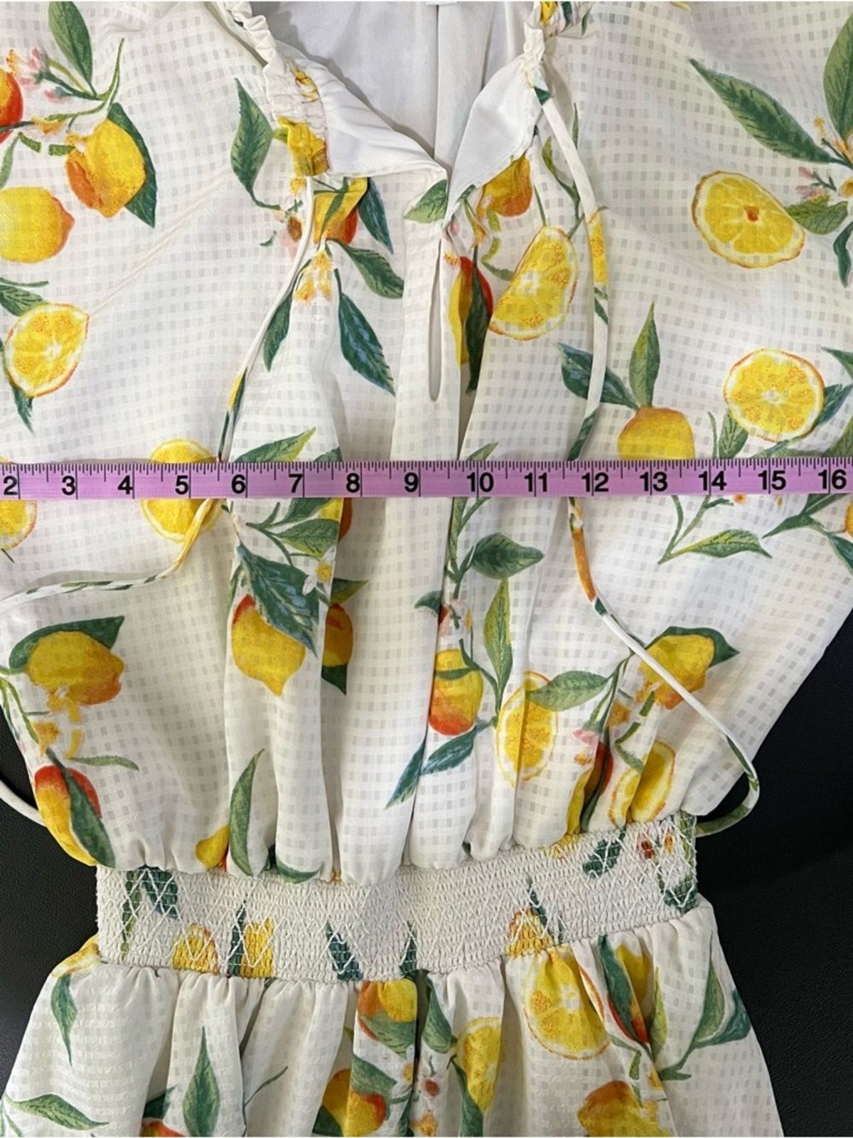 Ophelia Roe Lemon Print Dress Size S