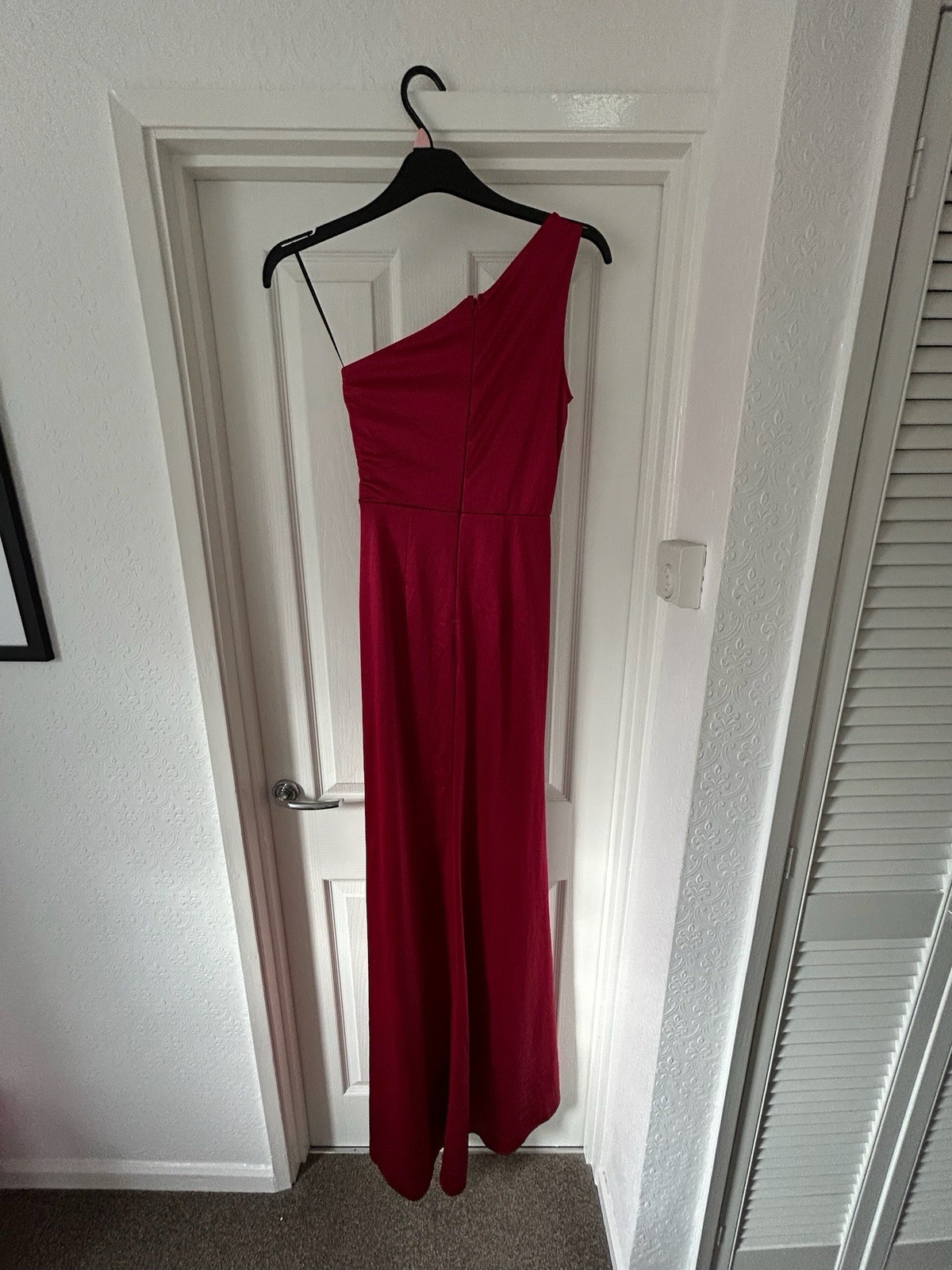 Size Small Shein Adyce Incredible Red One Shoulder Ruched Ball Gown – Brand New