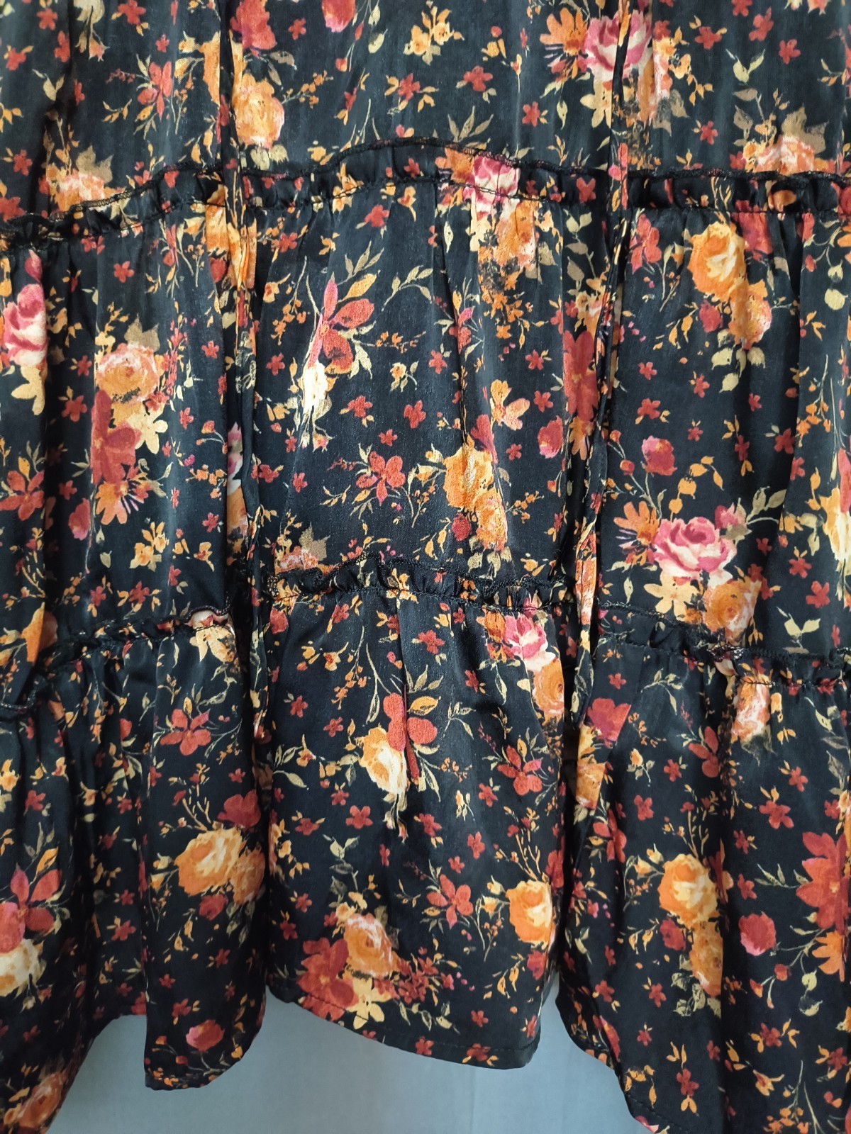 Arizona Jean Co Juniors XL Black Lace Floral Mini Summer Dress