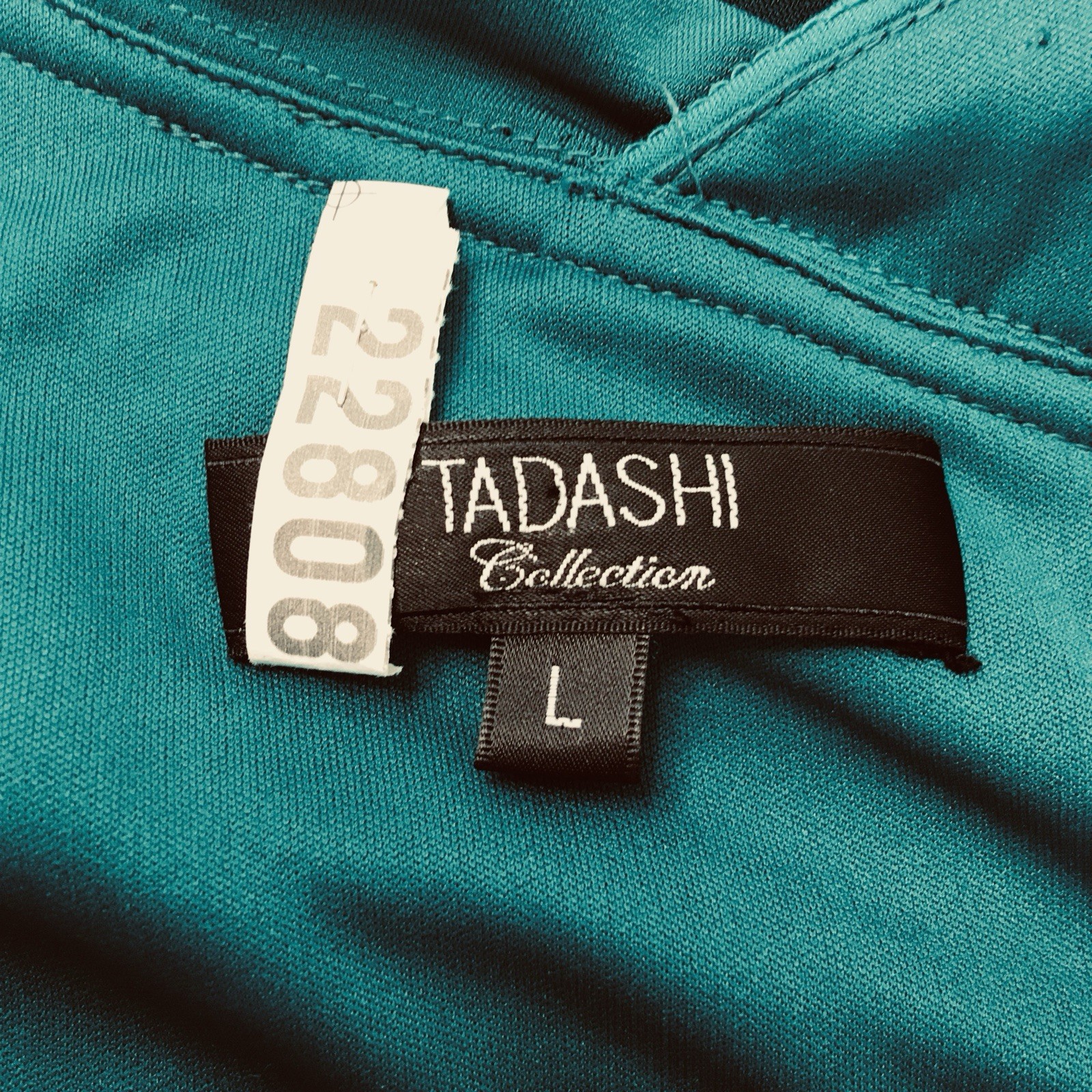 Tadashi Collection Sz L Teal Blue Green Ombré Stretch Bandage Pencil Dress