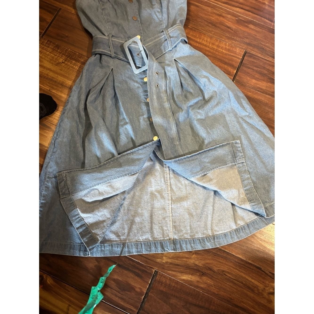 J.O.A. Denim dress buckle button down silver hardware medium Cowgirl rodeo