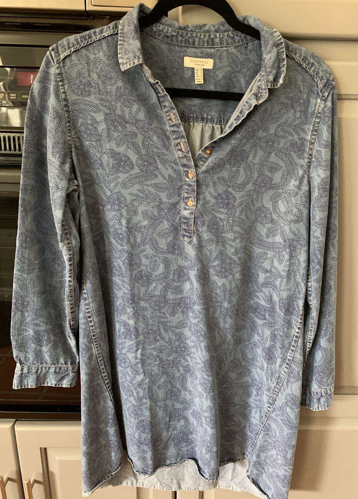 Cortefiel Weekend Denim Jean Dress Size US 6 Long Sleeve