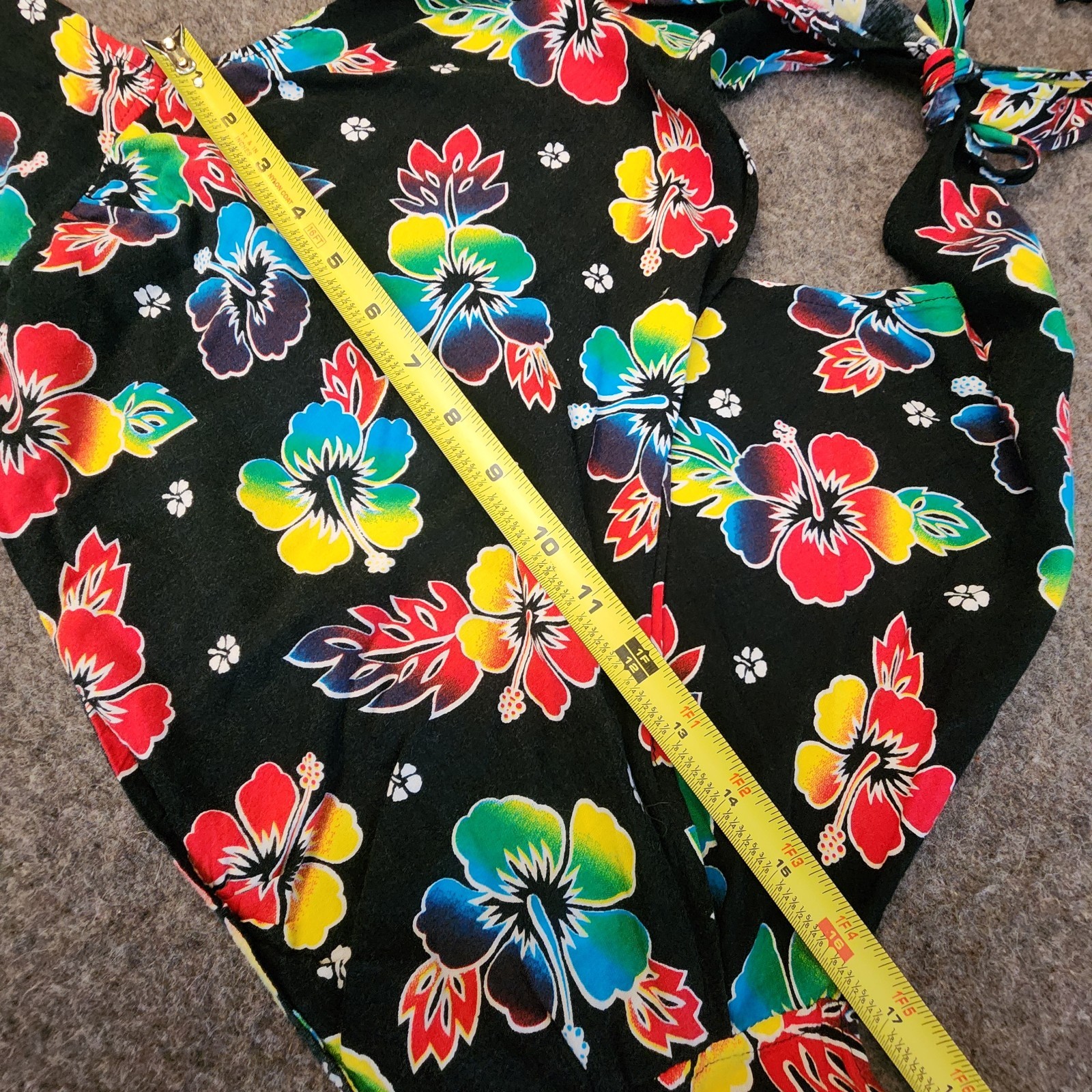 Indocraft Imports Floral Halter Top & Sarong Set Black Rayon Resort Beach Cruise