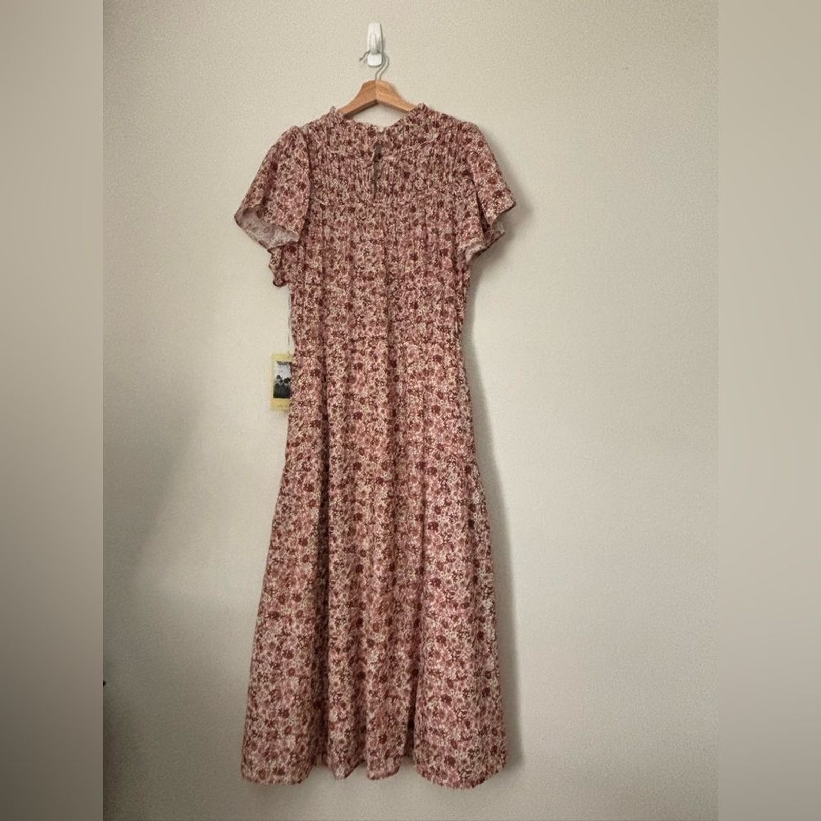 Trovata Floral Flutter Sleeve Midi Dress