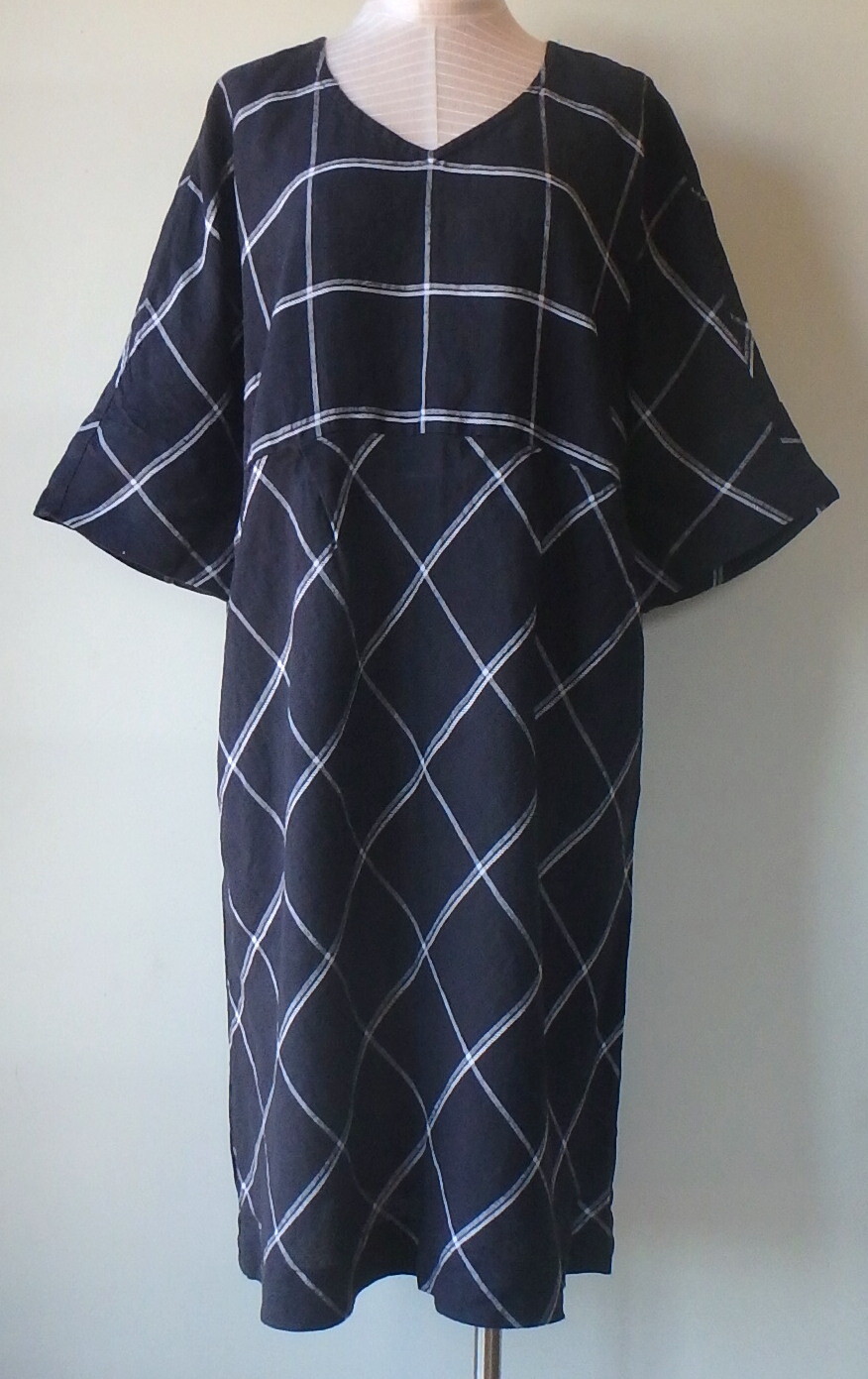 FLAX Designs Linen Dolman Dress 2G NWT Linen Dress EBONY TATTERSALL