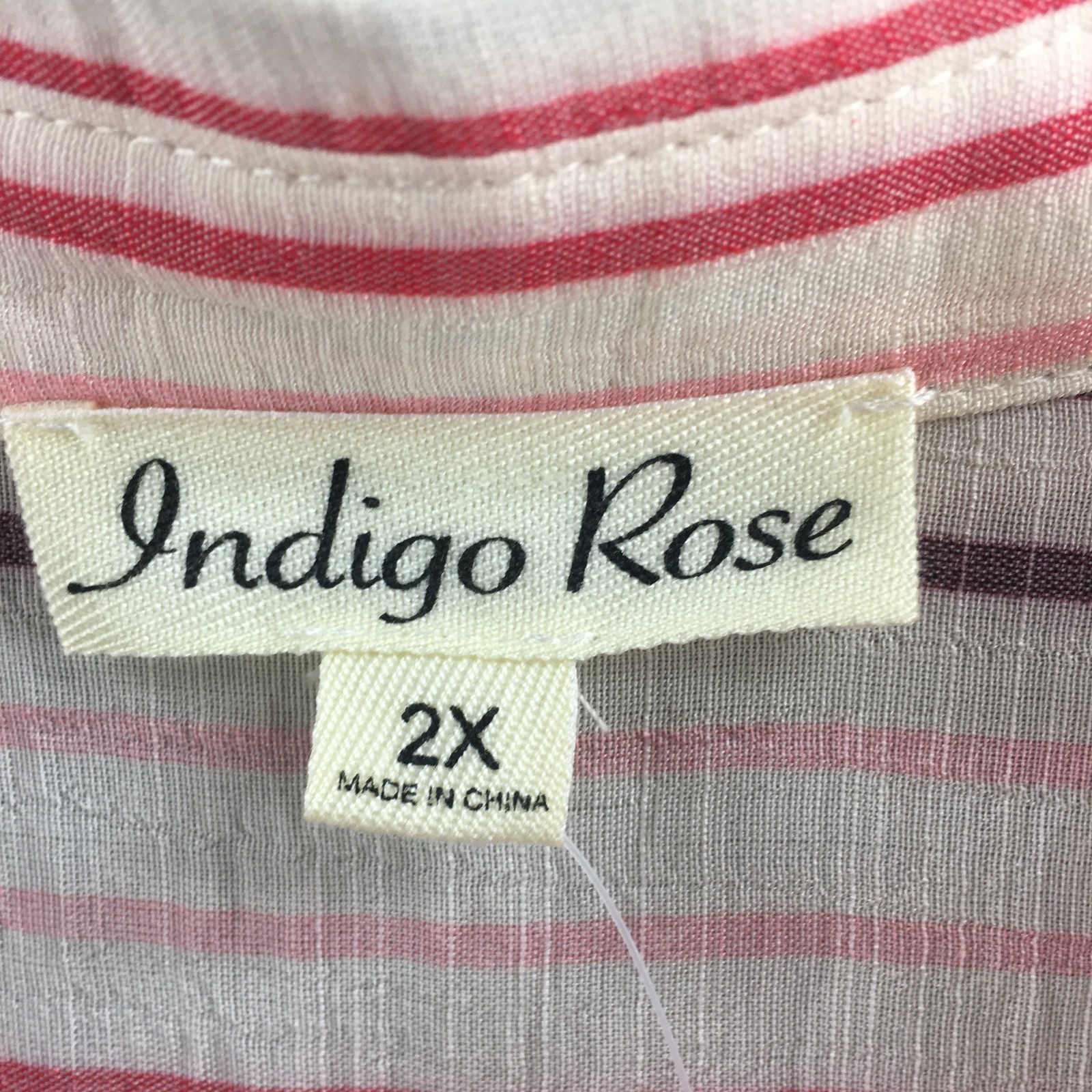 Indigo Rose Shirt Dress Womens 2X Multicolor Striped Short Sleeve Collared NEW