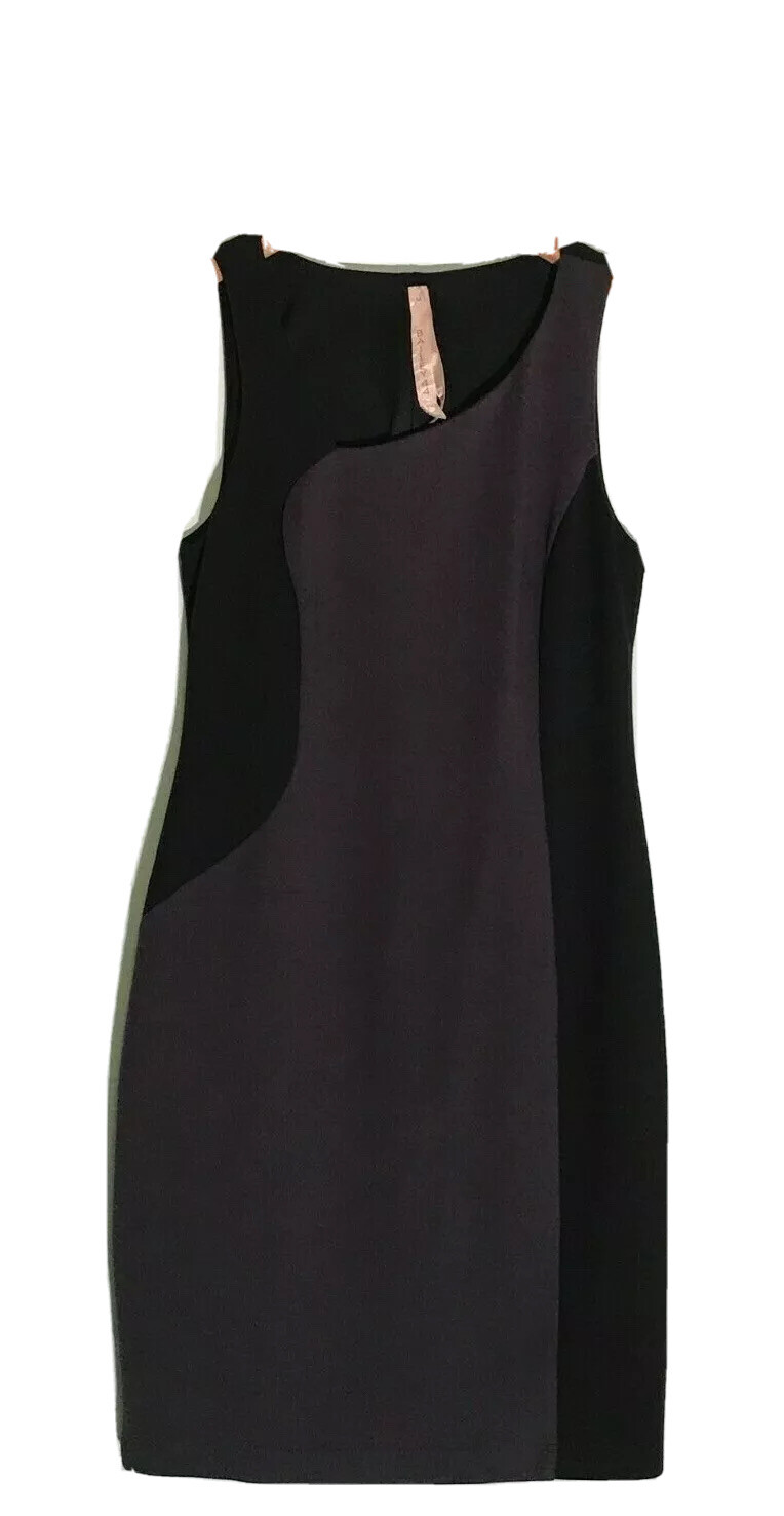 Bailey 44 Beautiful Black/ Gray Color Block Sleeveless Shift Dress Medium