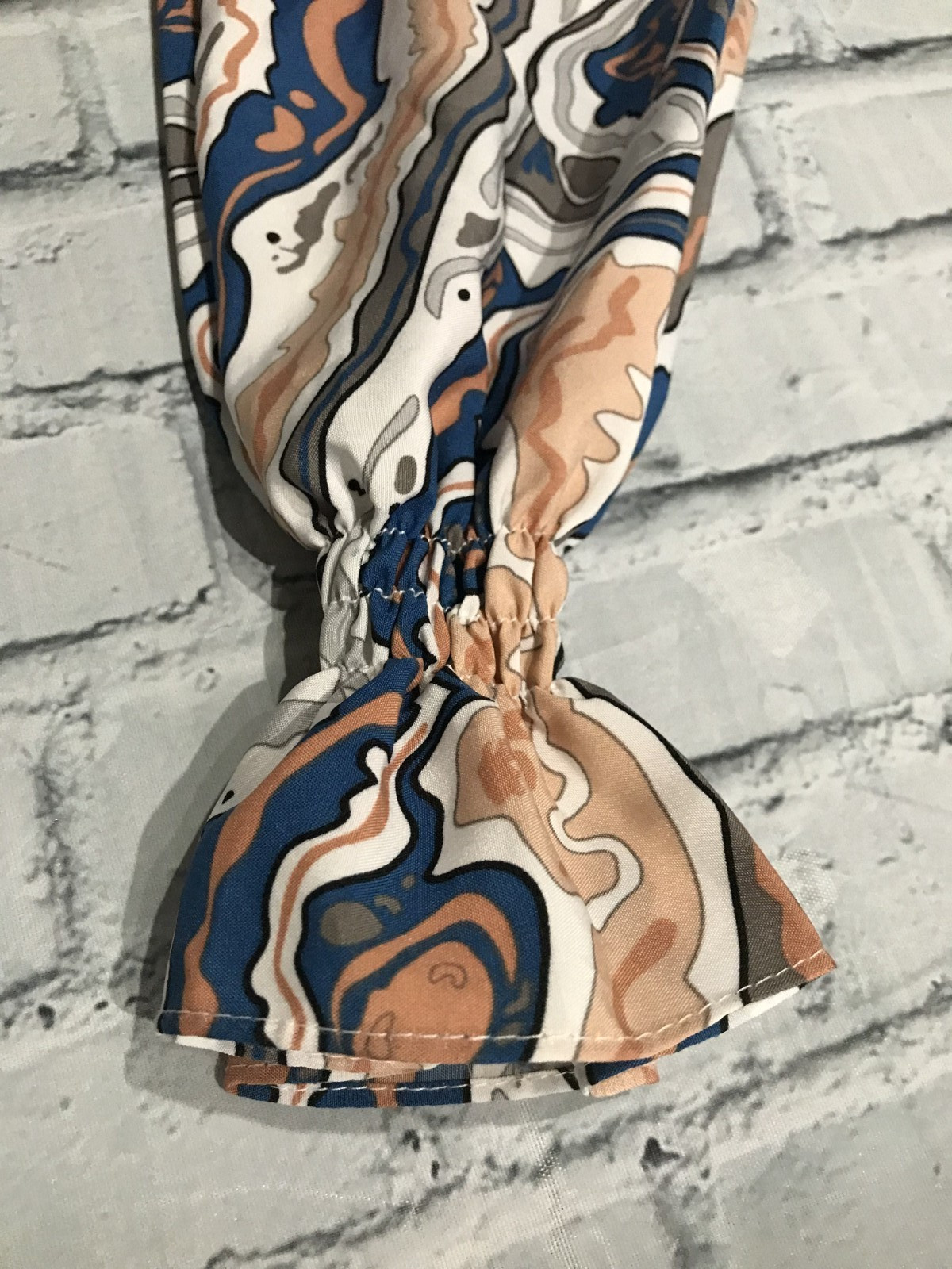 Petty Dress, L, Long Sleeve Thin Stain Abstract Print Zip/Belted/Pocket Dress