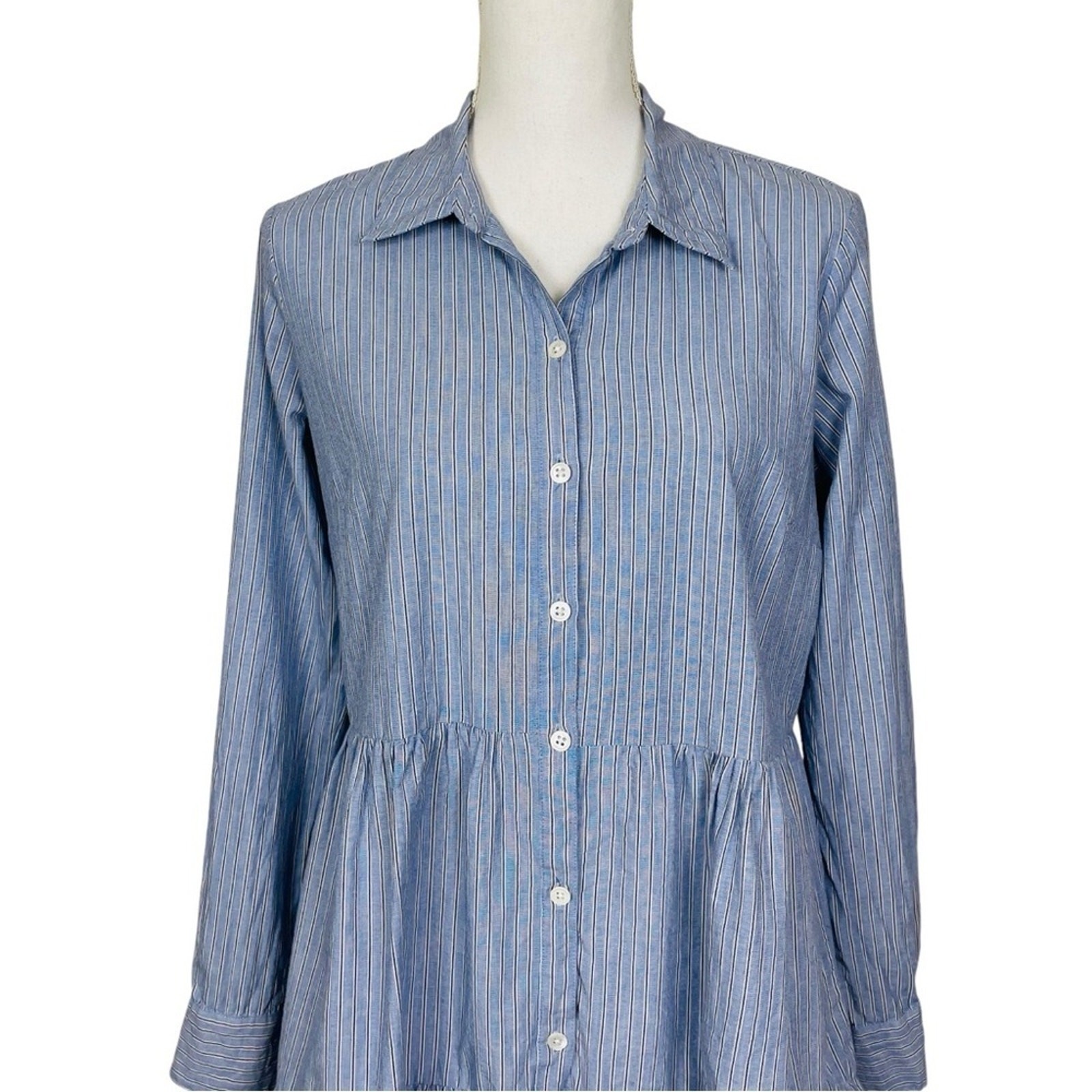 VERONICA BEARD Jemila Tiered Cotton Mini Shirt Dress