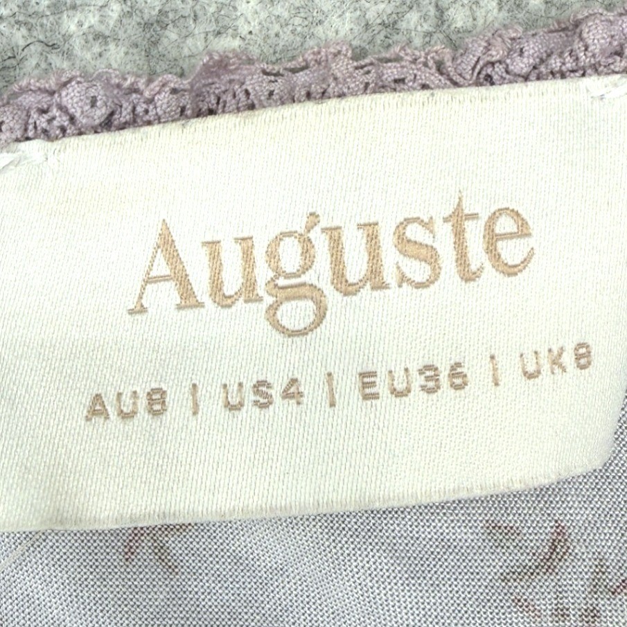 Auguste The Label Mini Dress Size 4 Violet Floral Eloise Penn Milkmaid Cottage