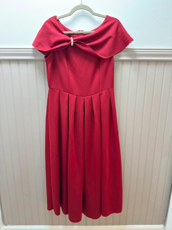 Shein red off-shoulder swing dress Size Large