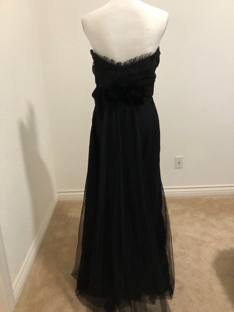 Black Strapless Evening Gown with train by Vera Wang, size 6