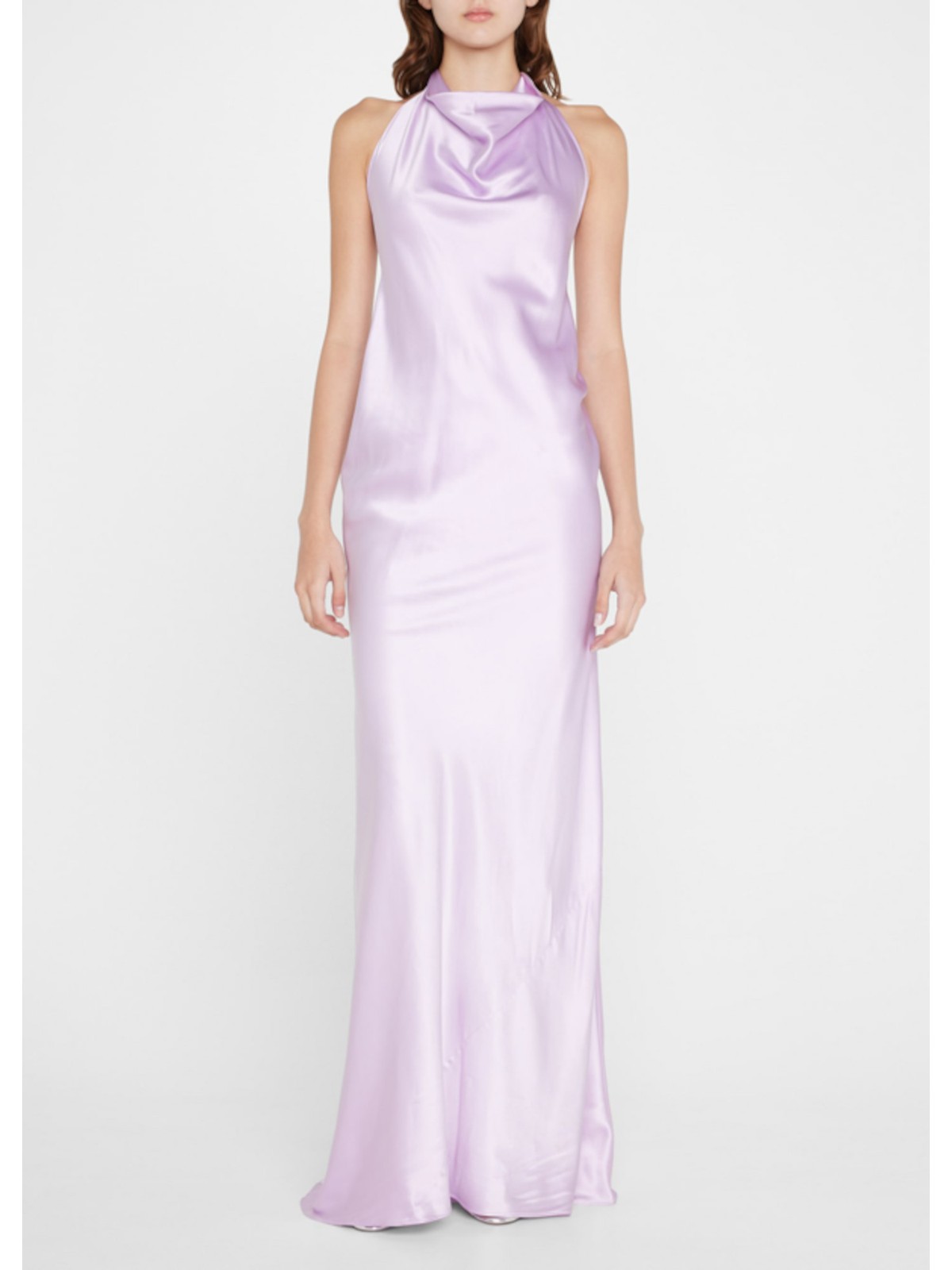 SERGIO HUDSON Womens Purple Tie Lined Open Back Sleeveless Gown Dress 2