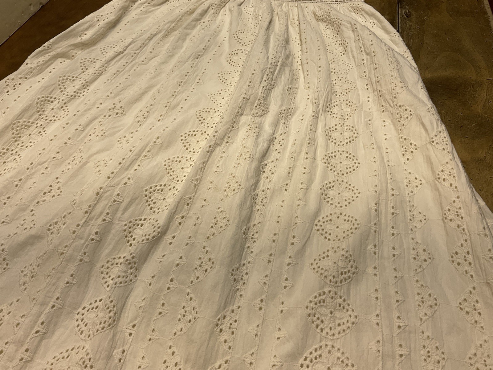 Anthropologie Allison New York Esperanza Embroidered Eyelet Maxi Dress Large