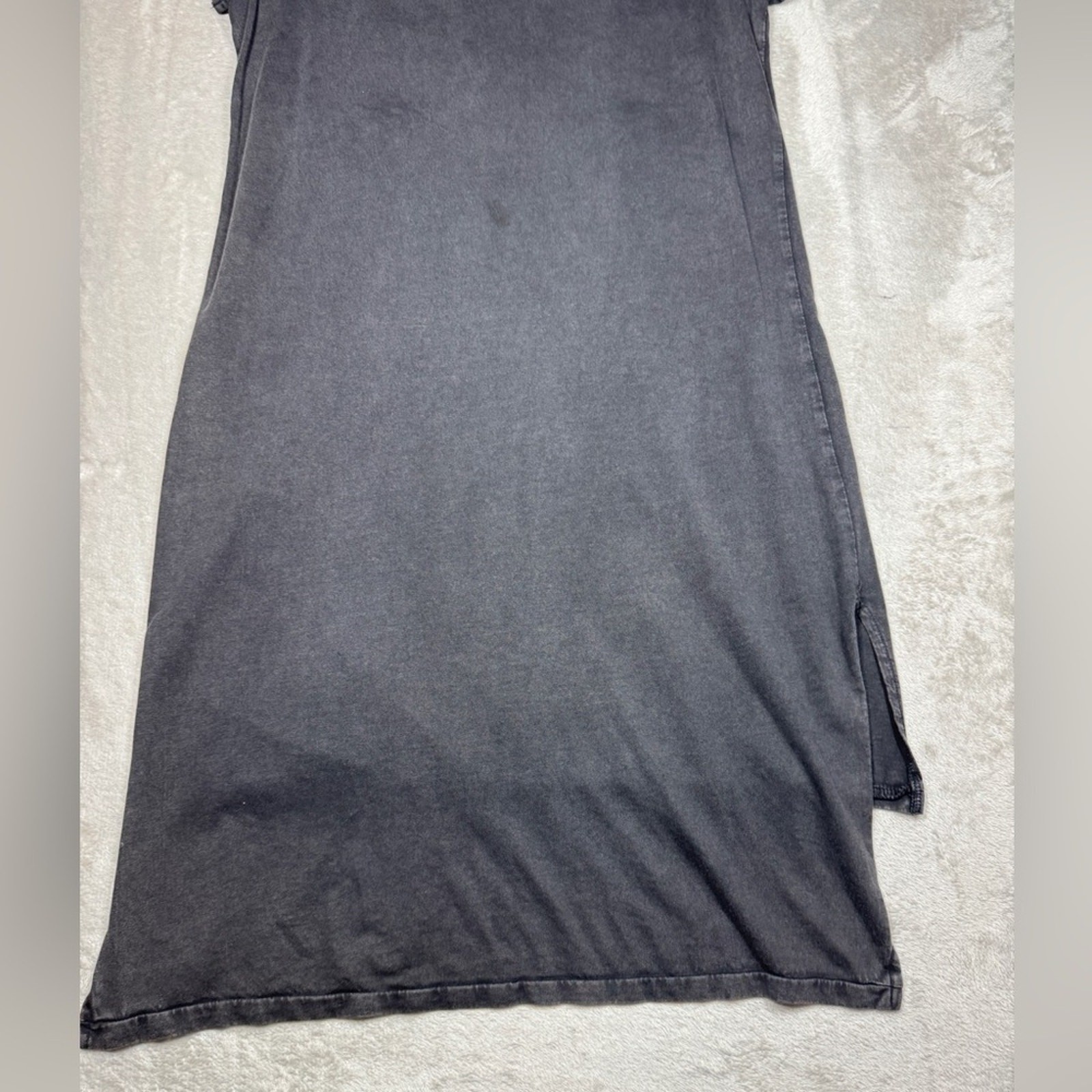 Vero Moda Grey Brown Beaded Grunge Rock Step Up Hem Mini Tunic T-Shirt Dress XS