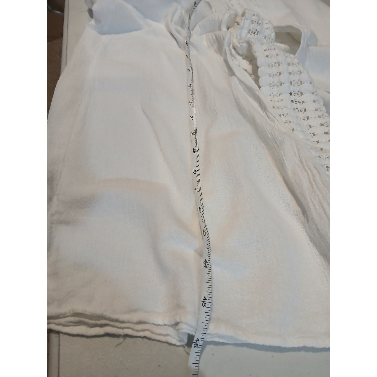 Seaspice Resort Wear Small White 100% Peruvian Cotton Halter Split Midi Dress