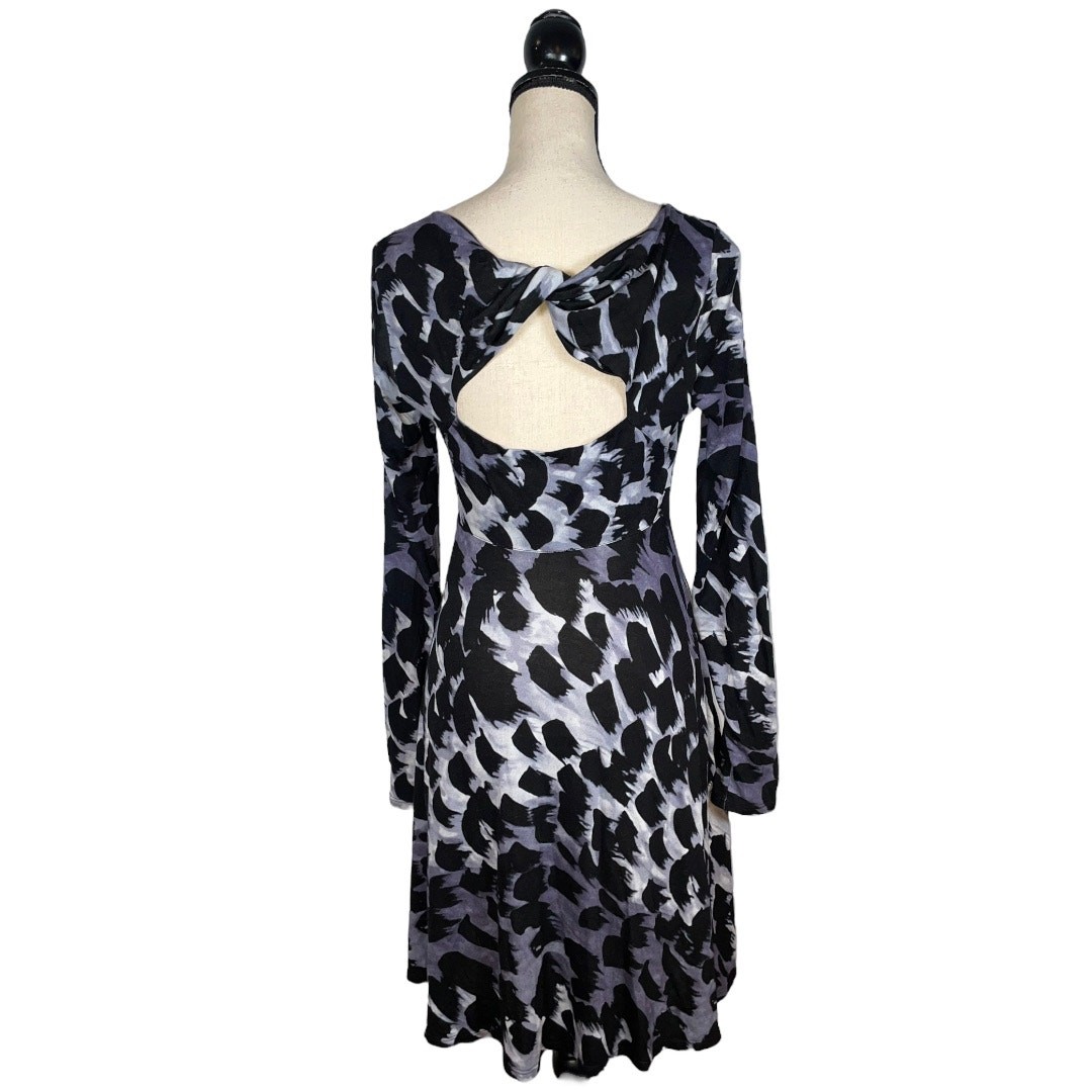 A/X Armani Exchange Black Purple Animal Print Dress Size: M