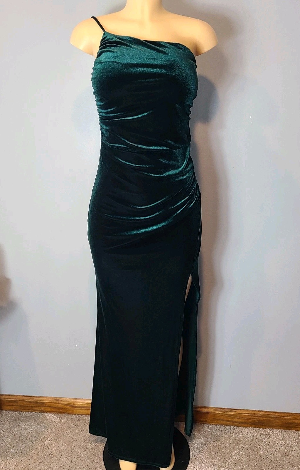 Vintage Y2K Formal Dress size 12 Prom JUMP Velvet Whimsigoth Jewel Tone Green
