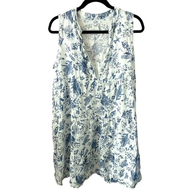 Rosemarie 100% Linen Midi Shirt Dress Floral Lace Cottagecore Boho Lagom Medium