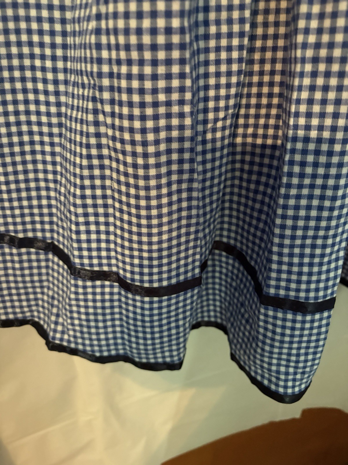 NWT GloryStar Gingham Blue Bavarian Dirndl Oktoberfest Dress Zip Up Lace Large